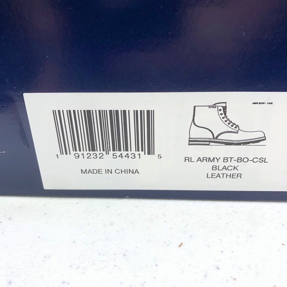 Polo Ralph Lauren Men Combat Boots RL Army Leather - Picture 9 of 9